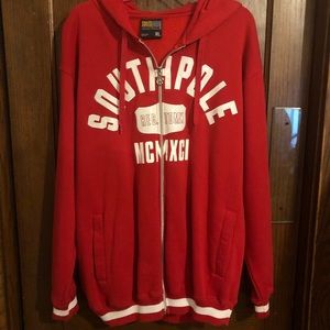 South Pole red and white Zipper Hoodie